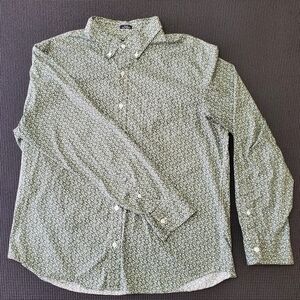J. Crew Green Patterned Men's Casual Shirt